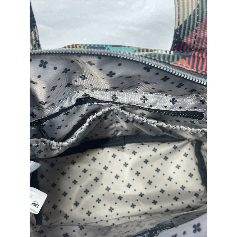 Lug Dary Mini Crossbody Bag Quilted Plaid Multi Pocket Top Handles Zip Purse